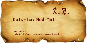 Kolarics Noémi névjegykártya